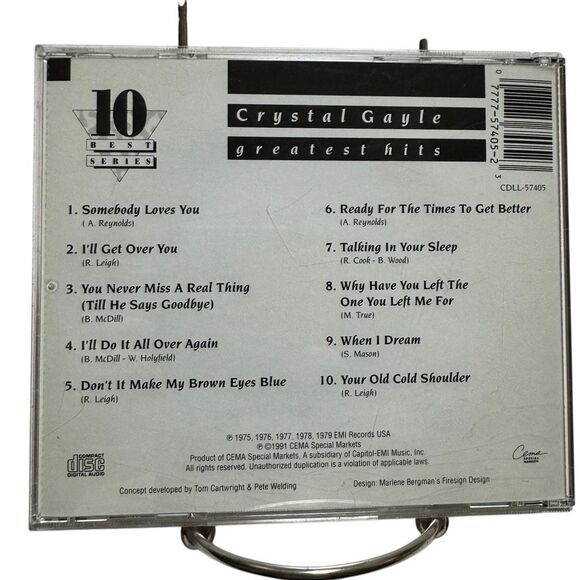 Greatest Hits [Cema] by Crystal Gayle (CD, Apr-1992, Capitol) - Picture 2 of 4